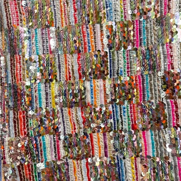 Nasty Gal Multi Color Sequin Checkerboard Mini Dress Sparkly Festival Party Sz10 - Picture 6 of 9